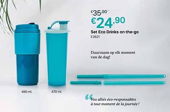 Promoties Set eco drinks on-the-go - Huismerk - Tupperware - Geldig van 02/08/2021 tot 29/08/2021 bij Tupperware
