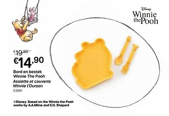 Disney Bord En Bestek Winnie The Pooh Assiette Et Couverts Winnie L Ourson En Promotion Chez Tupperware