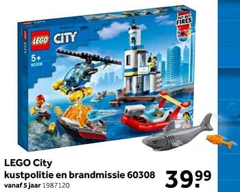 Promoties Lego city kustpolitie en brandmissie 60308 - Lego - Geldig van 01/08/2021 tot 15/08/2021 bij Intertoys