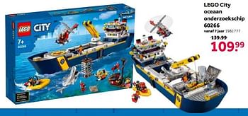 Promotions Lego city oceaan onderzoekschip 60266 - Lego - Valide de 01/08/2021 à 15/08/2021 chez Intertoys