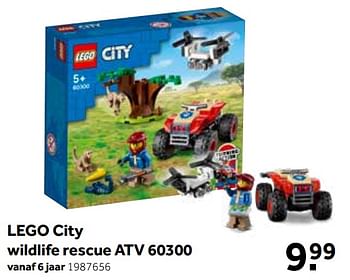 Promoties Lego city wildlife rescue atv 60300 - Lego - Geldig van 01/08/2021 tot 15/08/2021 bij Intertoys