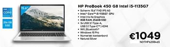 Promotions Hp probook 450 g8 intel i5-1135g7 - HP - Valide de 01/08/2021 à 16/08/2021 chez Compudeals