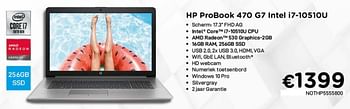 Promoties Hp probook 470 g7 intel i7-10510u - HP - Geldig van 01/08/2021 tot 16/08/2021 bij Compudeals