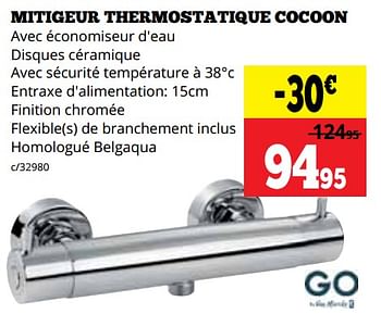 Promotions Mitigeur thermostatique cocoon - Van Marcke - Valide de 02/08/2021 à 15/08/2021 chez Dema