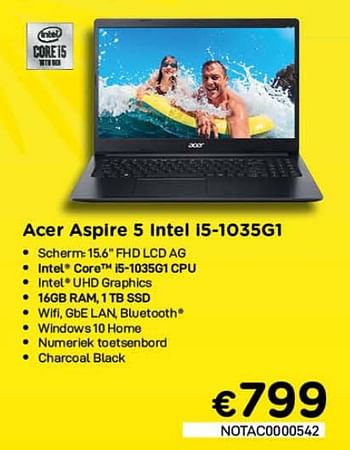 Promoties Acer aspire 5 intel i5-1035g1 - Acer - Geldig van 01/08/2021 tot 16/08/2021 bij Compudeals