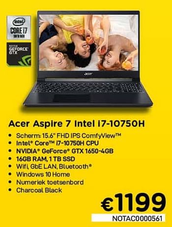 Promoties Acer aspire 7 intel i7-10750h - Acer - Geldig van 01/08/2021 tot 16/08/2021 bij Compudeals
