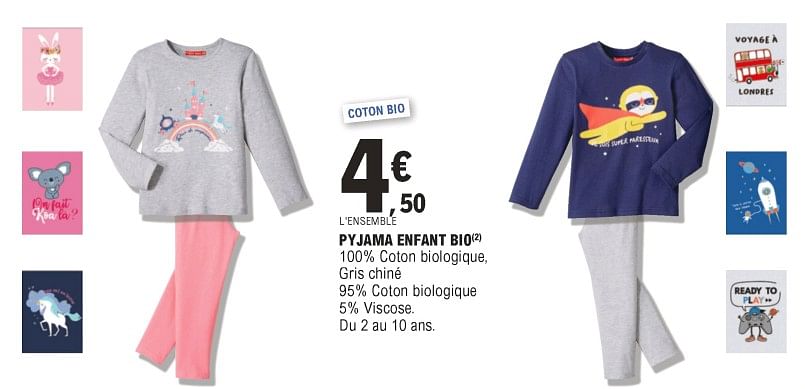 Pyjama 2025 enfant leclerc