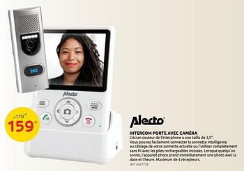 Promotions Alecto intercom porte avec caméra - Alecto - Valide de 11/08/2021 à 23/08/2021 chez Brico