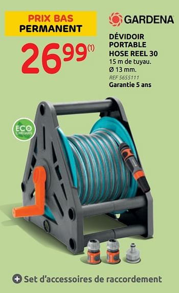 Promotions Dévidoir portable hose reel 30 gardena - Gardena - Valide de 11/08/2021 à 23/08/2021 chez Brico