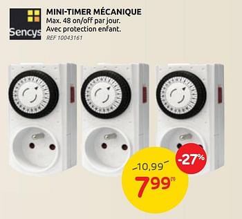 Promotions Mini-timer mécanique - Sencys - Valide de 11/08/2021 à 23/08/2021 chez Brico