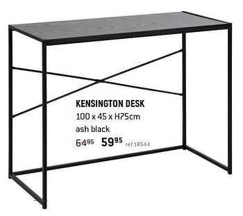 Promoties Kensington desk ash black - Huismerk - Free Time - Geldig van 07/08/2021 tot 15/09/2021 bij Freetime