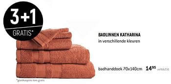 Promoties Badlinnen katharina badhanddoek - Huismerk - Free Time - Geldig van 07/08/2021 tot 15/09/2021 bij Freetime
