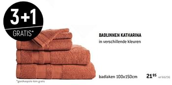 Promoties Badlinnen katharina badlaken - Huismerk - Free Time - Geldig van 07/08/2021 tot 15/09/2021 bij Freetime