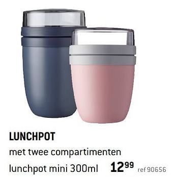 Promoties Lunchpot mini met twee compartimenten - Huismerk - Free Time - Geldig van 07/08/2021 tot 15/09/2021 bij Freetime