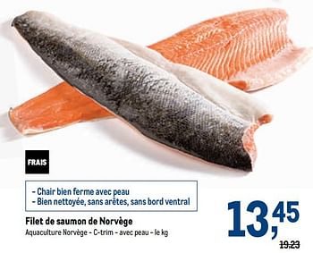 Promotions Filet de saumon de norvège - Produit maison - Makro - Valide de 11/08/2021 à 24/08/2021 chez Makro