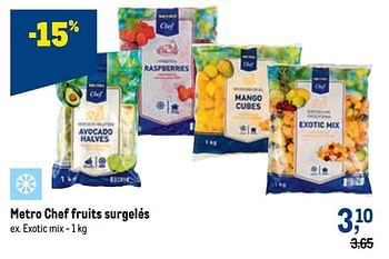 Promotions Metro chef fruits surgelés exotic mix - Produit maison - Makro - Valide de 11/08/2021 à 24/08/2021 chez Makro