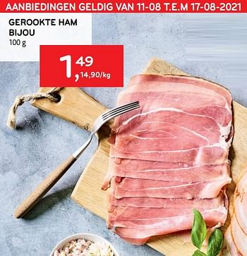 Promoties Gerookte ham bijou - Huismerk - Alvo - Geldig van 11/08/2021 tot 17/08/2021 bij Alvo