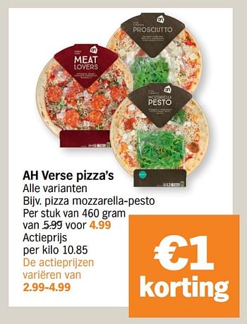 Promoties Pizza mozzarella-pesto - Huismerk - Albert Heijn - Geldig van 09/08/2021 tot 15/08/2021 bij Albert Heijn