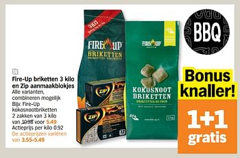 Promoties Fire-up kokosnootbriketten - Fire up - Geldig van 09/08/2021 tot 15/08/2021 bij Albert Heijn