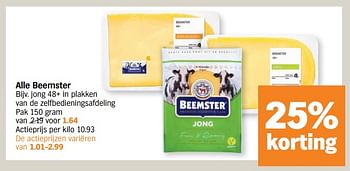 Promoties Jong 48+ in plakken van de zelfbedieningsafdeling - Beemster - Geldig van 09/08/2021 tot 15/08/2021 bij Albert Heijn