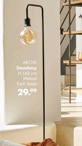 Promoties Arche staanlamp - Huismerk - Casa - Geldig van 09/08/2021 tot 12/09/2021 bij Casa
