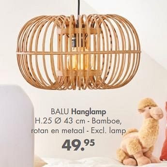 Promoties Balu hanglamp - Huismerk - Casa - Geldig van 09/08/2021 tot 12/09/2021 bij Casa