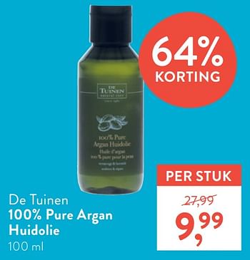 Promoties De tuinen 100% pure argan huidolie - De Tuinen - Geldig van 09/08/2021 tot 05/09/2021 bij Holland & Barret