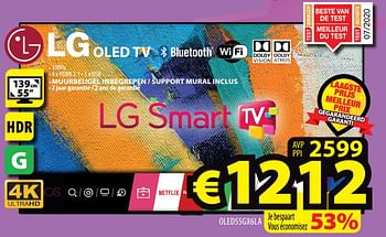 Promoties Lg oled tv oled55gx6la - LG - Geldig van 11/08/2021 tot 18/08/2021 bij ElectroStock
