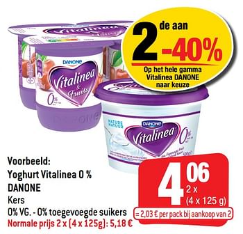 Promoties Yoghurt vitalinea 0 % danone - Danone - Geldig van 11/08/2021 tot 17/08/2021 bij Smatch