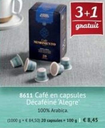 Promotions Café en capsules décaféiné alegre - Produit maison - Bofrost - Valide de 05/07/2021 à 26/08/2021 chez Bofrost