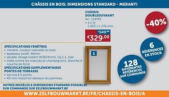 Promotions Châssis en bois: dimensions standard - meranti châssis doubleouvrant - Produit maison - Zelfbouwmarkt - Valide de 17/08/2021 à 20/09/2021 chez Zelfbouwmarkt