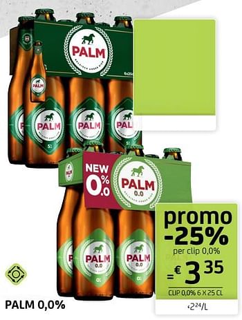 Promoties Palm 0,0% clip 6 x 25 cl - Palm - Geldig van 13/08/2021 tot 26/08/2021 bij BelBev
