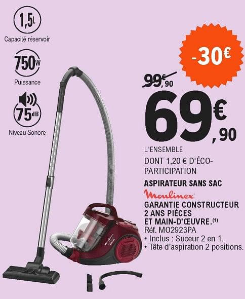 Moulinex aspirateur best sale sans sac