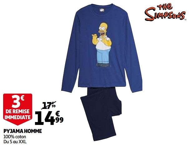 Pyjama discount simpson homme