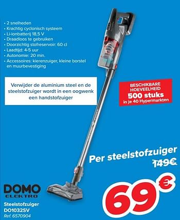 litteken ongezond backup Domo elektro Domo elektro steelstofzuiger do1032sv - Promotie bij Carrefour
