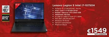 Promoties Lenovo legion 5 intel i7-10750h - Lenovo - Geldig van 16/08/2021 tot 30/09/2021 bij Compudeals