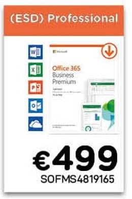 Promotions Esd professional office 365 business premium - Microsoft - Valide de 16/08/2021 à 30/09/2021 chez Compudeals