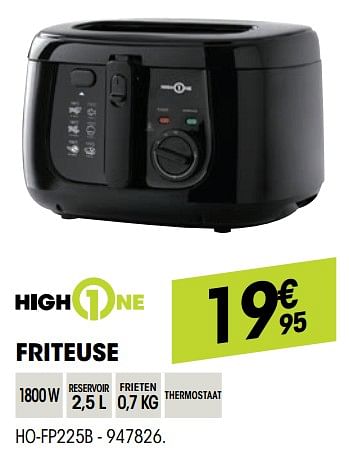 Promoties Highone friteuse ho-fp225b - HighOne - Geldig van 25/08/2021 tot 08/09/2021 bij Electro Depot