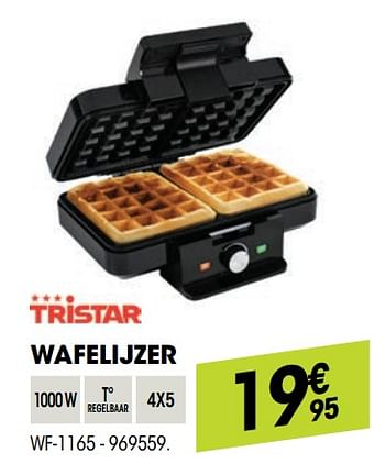 Promoties Tristar wafelijzer wf-1165 - Tristar - Geldig van 25/08/2021 tot 08/09/2021 bij Electro Depot
