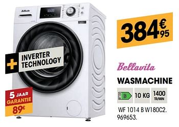 Promoties Bellavita wasmachine wf 1014 b w180c2 - Bellavita - Geldig van 25/08/2021 tot 08/09/2021 bij Electro Depot