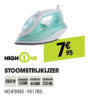 Promoties Highone stoomstrijkijzer ho-if2045 - HighOne - Geldig van 25/08/2021 tot 08/09/2021 bij Electro Depot