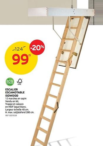 Promotions Escalier escamotable isowood sogem - Sogem - Valide de 25/08/2021 à 06/09/2021 chez Brico
