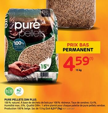 Promotions Pure pellets din plus - Pure Pellets - Valide de 25/08/2021 à 06/09/2021 chez Brico