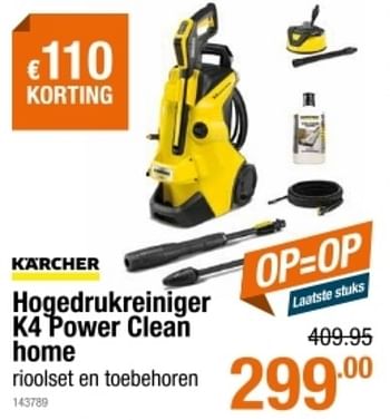 Promoties Karcher hogedrukreiniger k4 power clean home - Kärcher - Geldig van 19/08/2021 tot 08/09/2021 bij Cevo Market