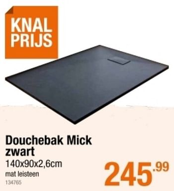 Promoties Douchebak mick zwart - Huismerk - Cevo - Geldig van 19/08/2021 tot 08/09/2021 bij Cevo Market