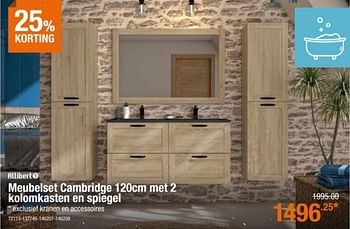 Promoties Meubelset cambridge met 2 kolomkasten en spiegel - Allibert - Geldig van 19/08/2021 tot 08/09/2021 bij Cevo Market