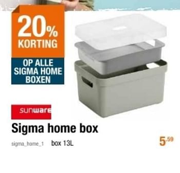 Promoties Sigma home box - Sunware - Geldig van 19/08/2021 tot 08/09/2021 bij Cevo Market