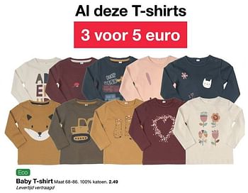 Promoties Baby t-shirt - Huismerk - Zeeman  - Geldig van 21/08/2021 tot 27/08/2021 bij Zeeman