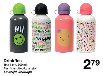 Promoties Drinkfles - Huismerk - Zeeman  - Geldig van 21/08/2021 tot 27/08/2021 bij Zeeman