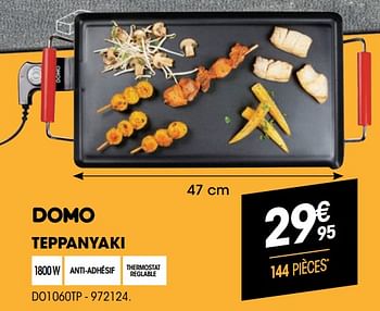 Promotions Domo elektro teppanyaki do1060tp - Domo elektro - Valide de 25/08/2021 à 08/09/2021 chez Electro Depot